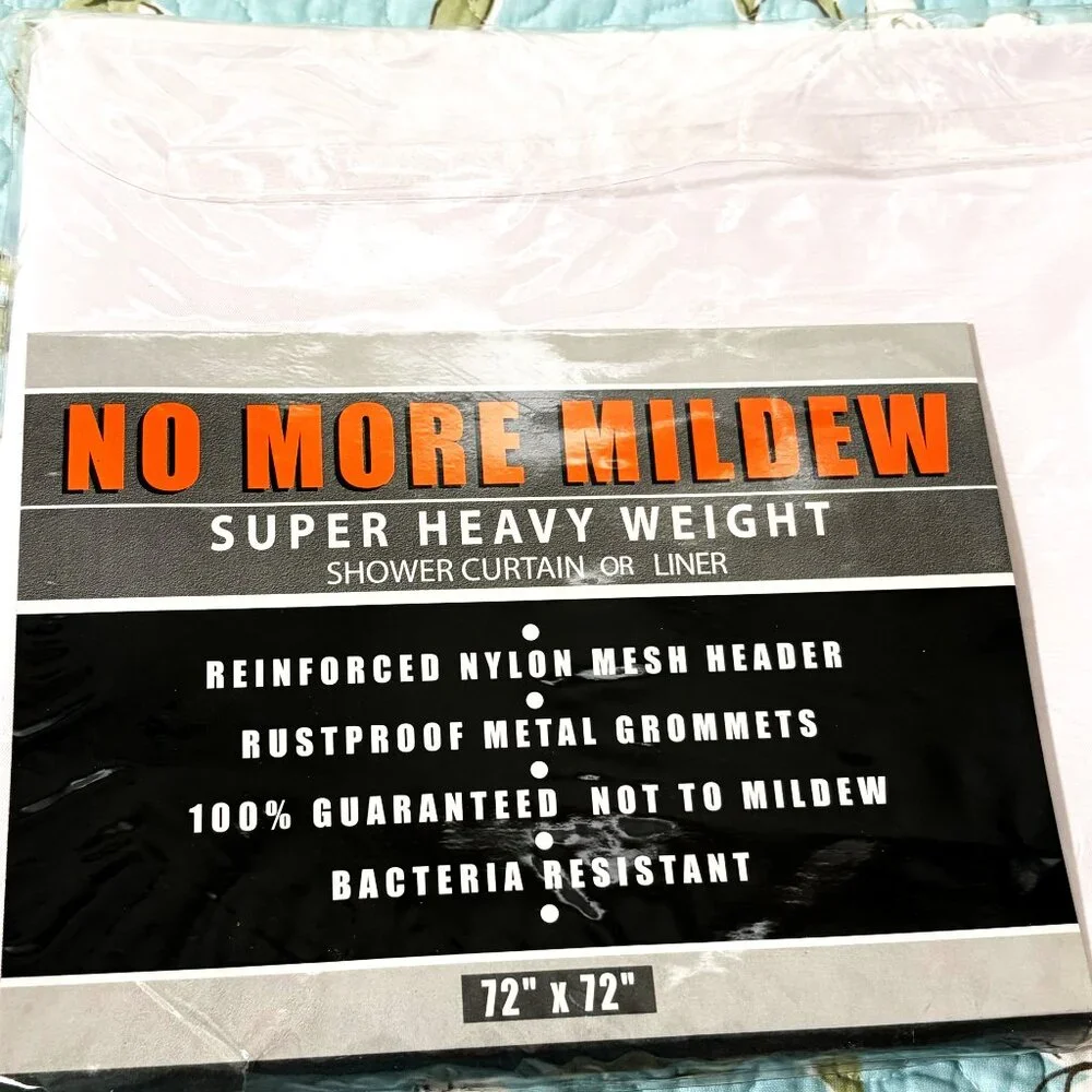Maytex Mills heavy-duty white shower curtain or liner, 72